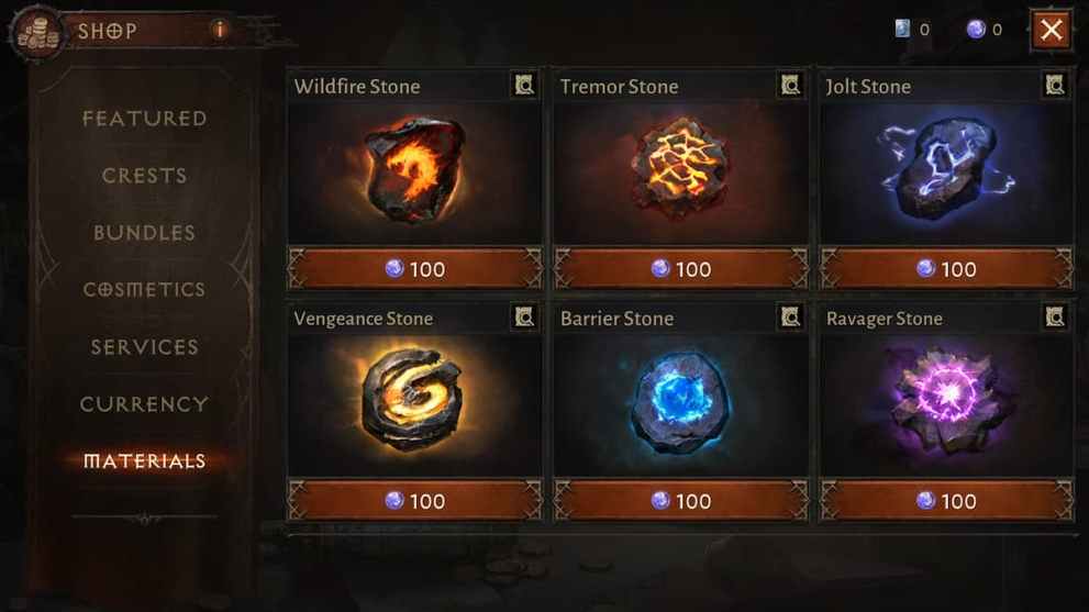 Diablo Immortal Materials microtransactions