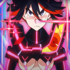 Kill la kill with black battlesuit powering up