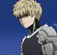 Genos looking embarrassed