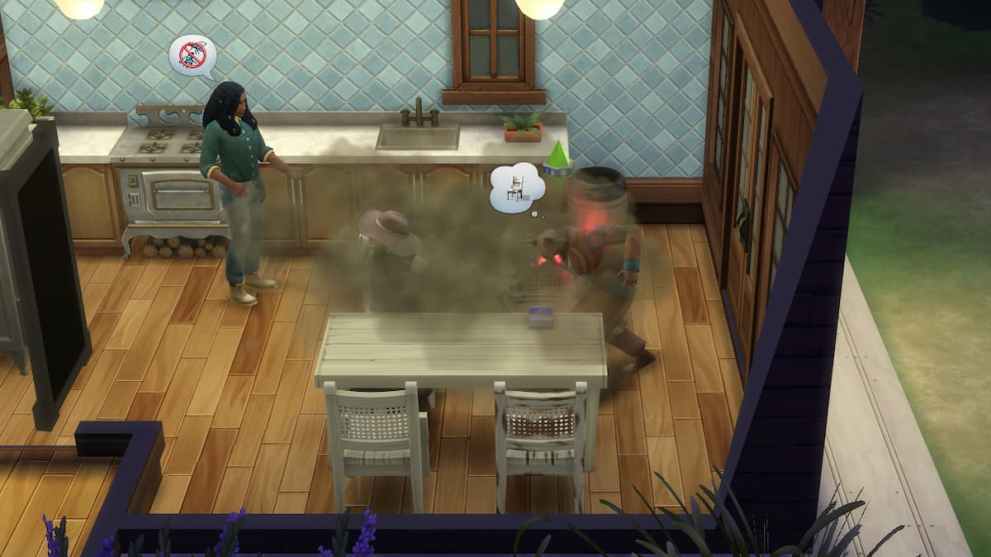 Sims scratching the furniture