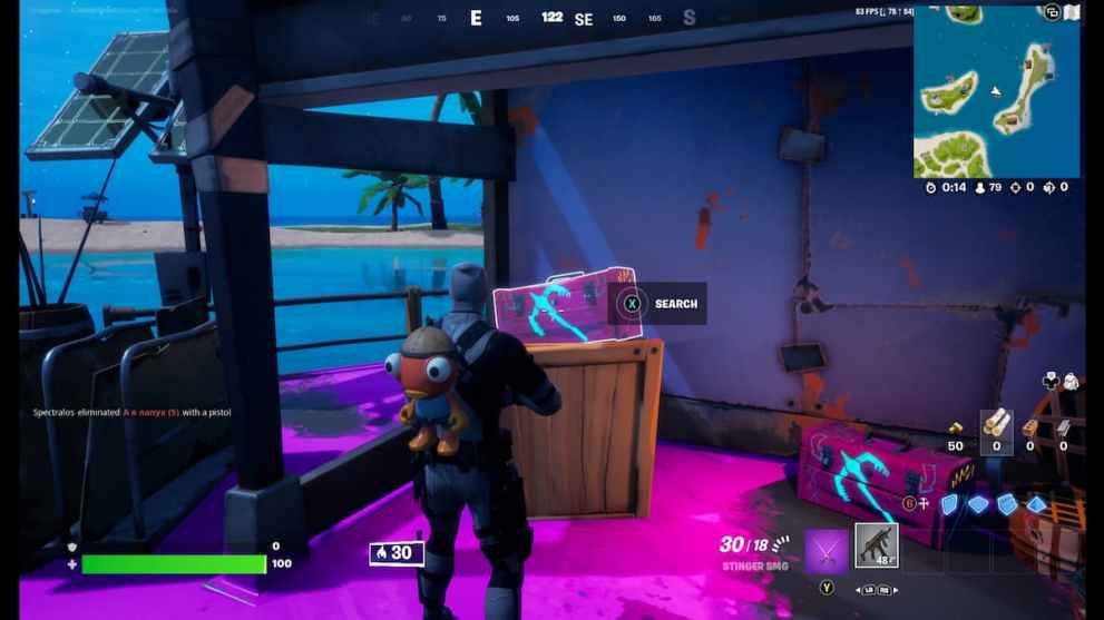 purple Grapple Glove box in fortnite chapter 3 season 3