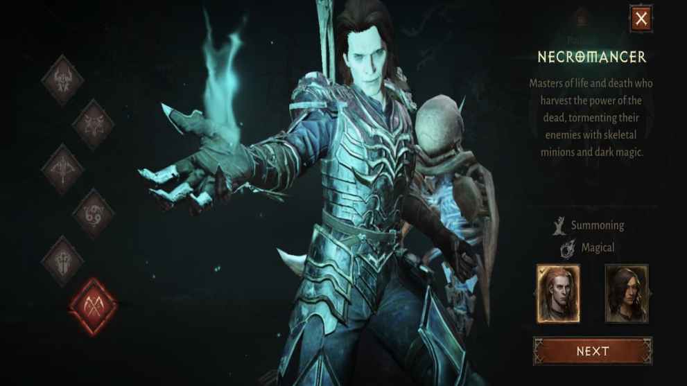 diablo immortal necromancer class screen