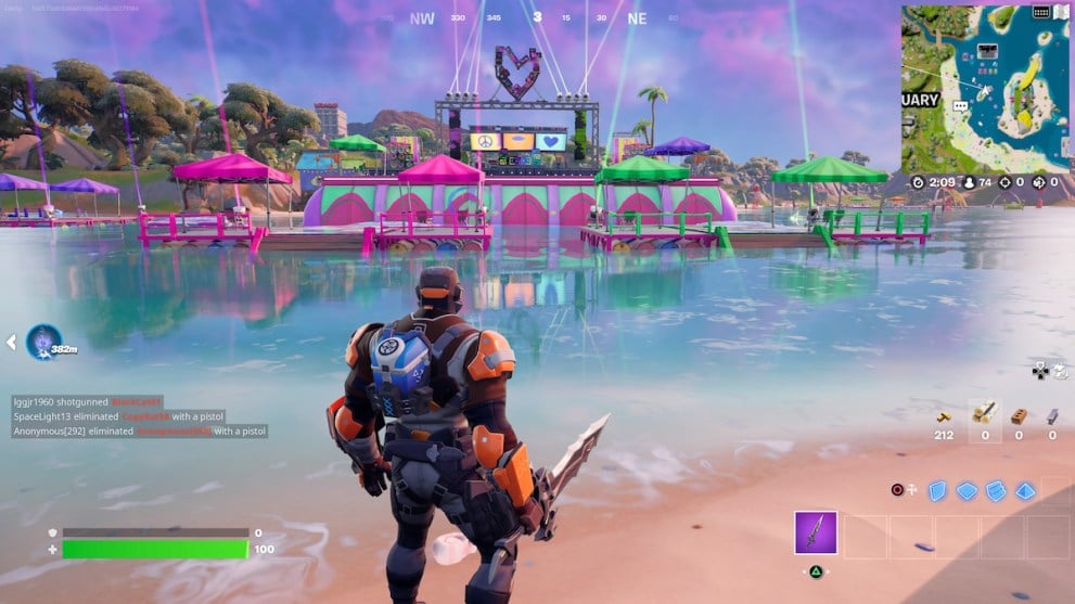 Fortnite Pink and Green Promotional Dance Floor Platforms