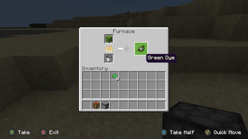 Minecraft Furnace Green Dye Result