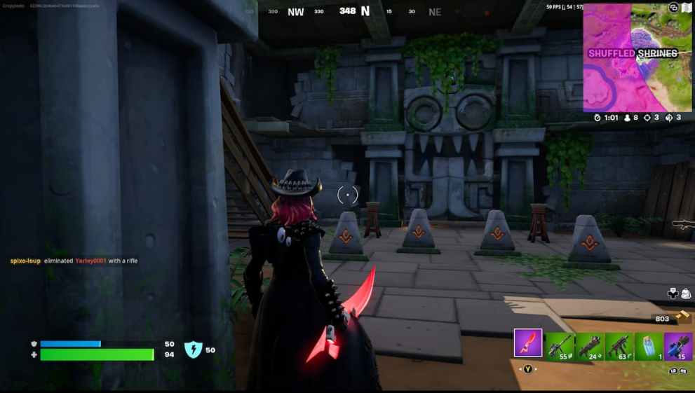 Fortnite Shuffled Shrines secret door puzzle