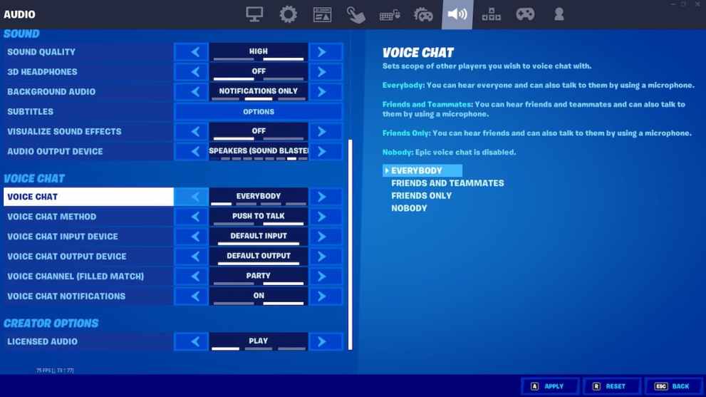 fortnite cross-platform chat settings