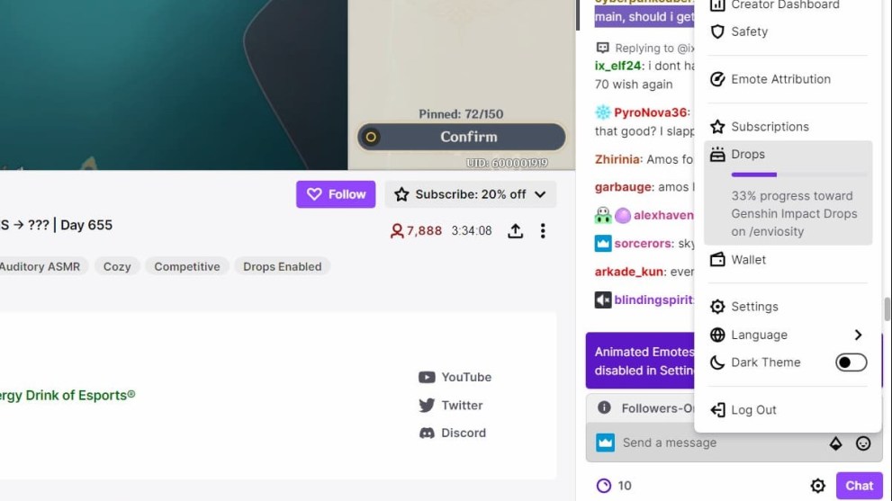 Twitch Drop for Genshin Impact