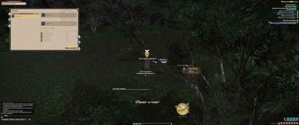 logboard in ffxiv island sanctuary