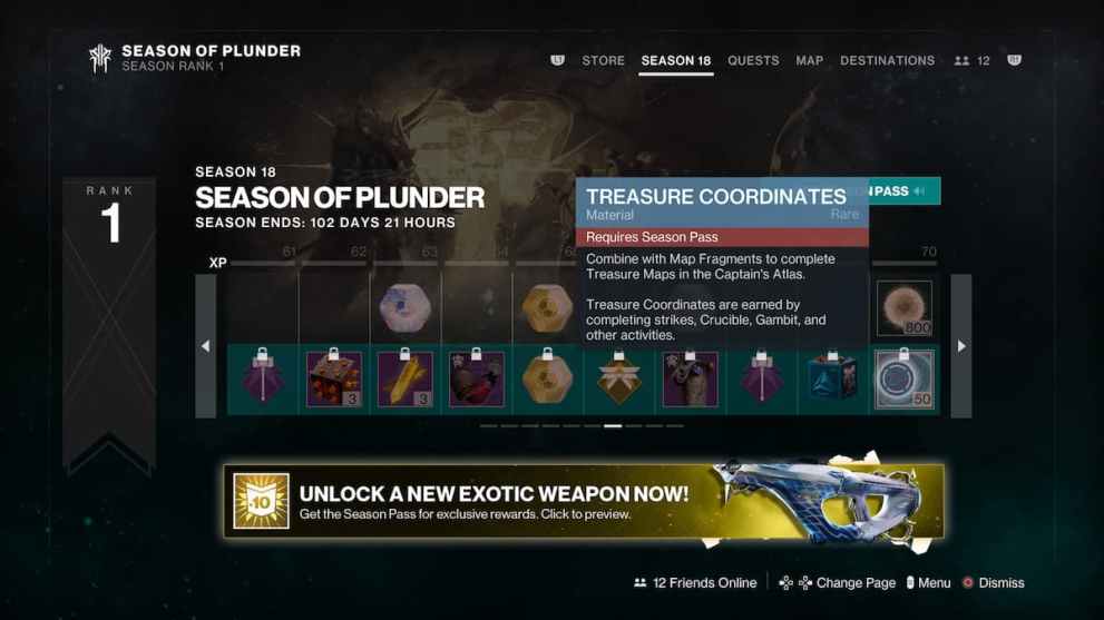 Destiny 2 Treasure Coordinates in Battle Pass