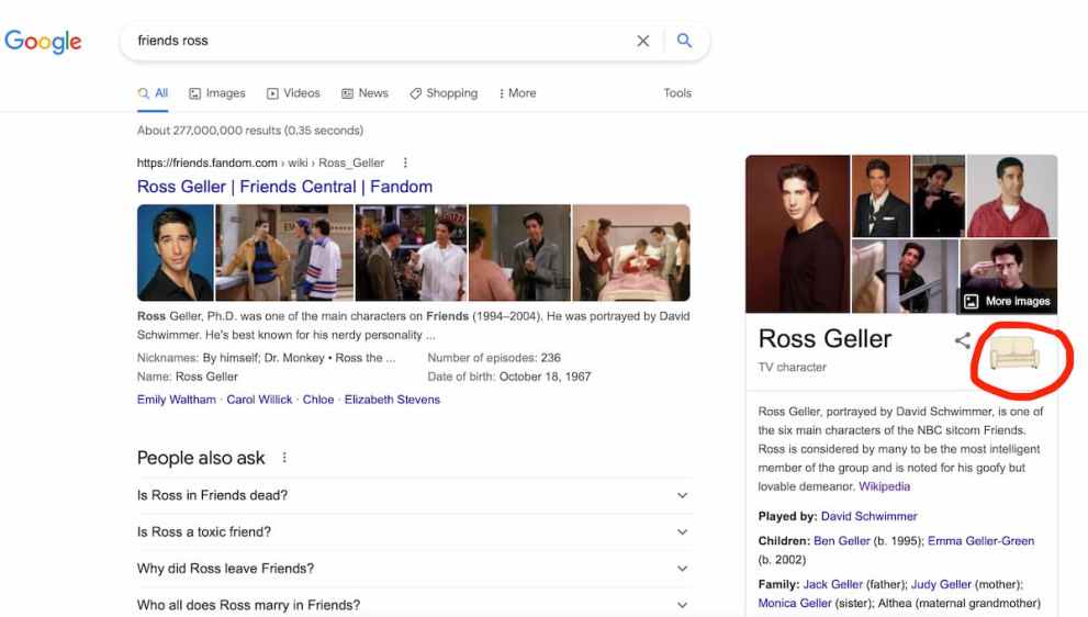 Friends Google Easter Egg