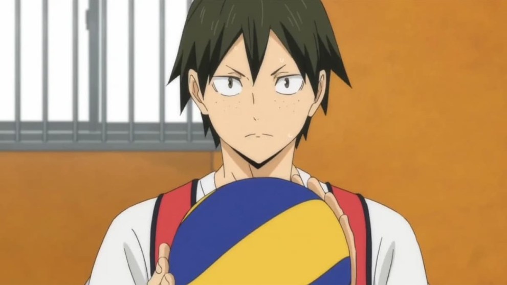 Yamaguchi preparing for match in Haikyuu