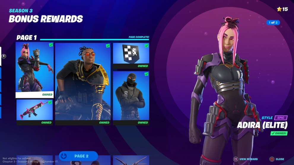 Chapter 3 Season 3 Battle Pass Bonus Rewards