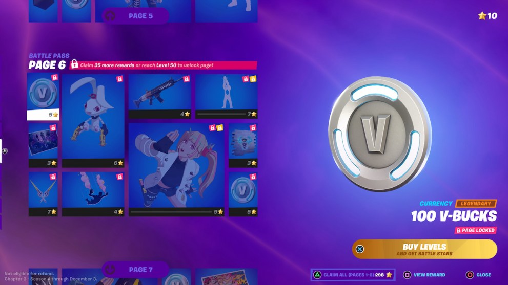 Chapter 3 Season 4 Battle Pass Page 6