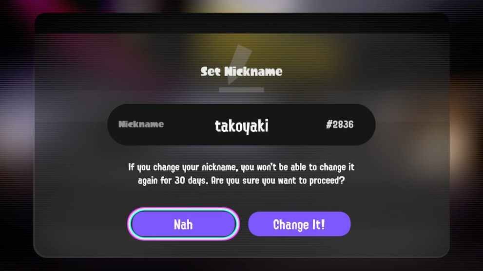 changing nickname in splatoon 3