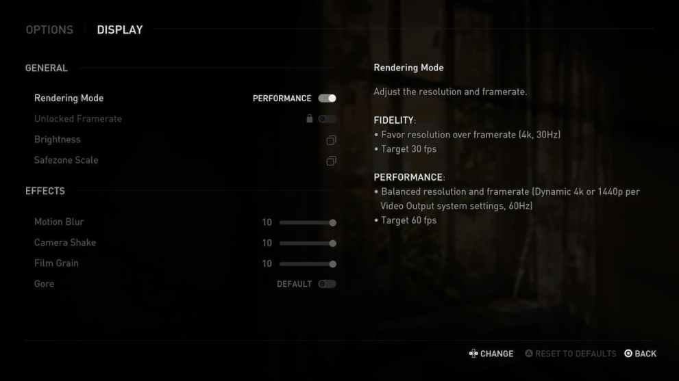 The Last of Us Part 1 graphics modes - performance or fidelity