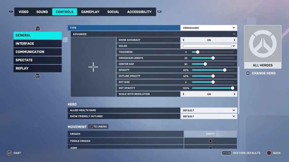 Reticle Type in Overwatch 2