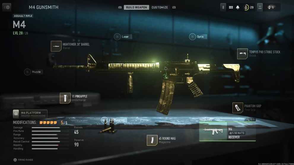 M4 Customization in Call of Duty: Modern Warfare 2