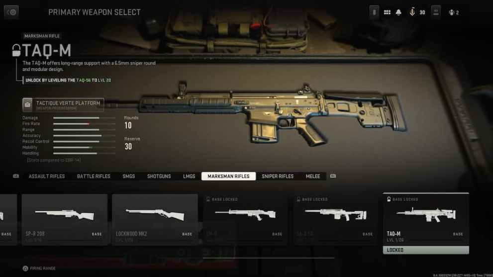 TAQ-M Marksman Rifle in Modern Warfare 2