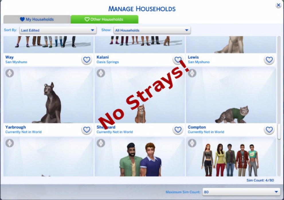 Sims no strays mod