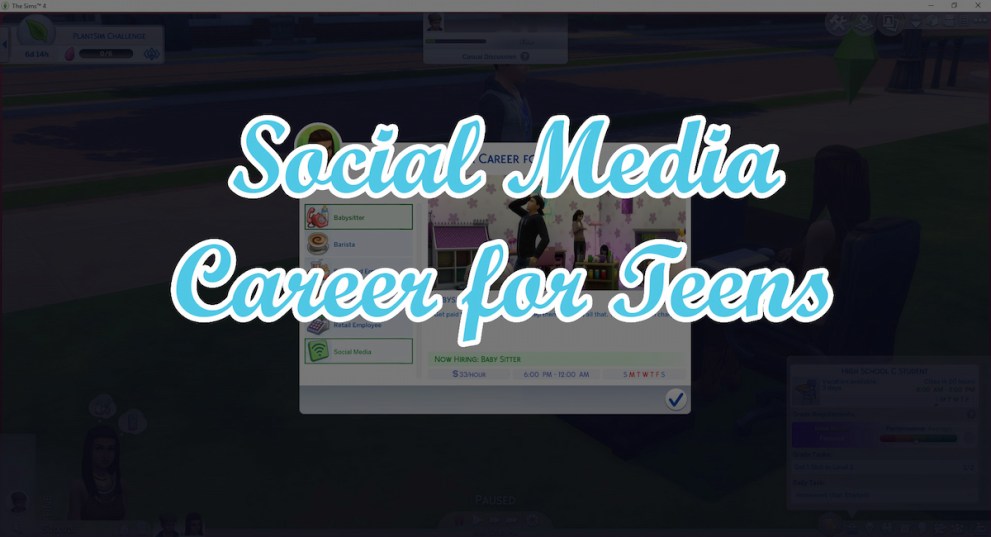 Sims social media career teens mod