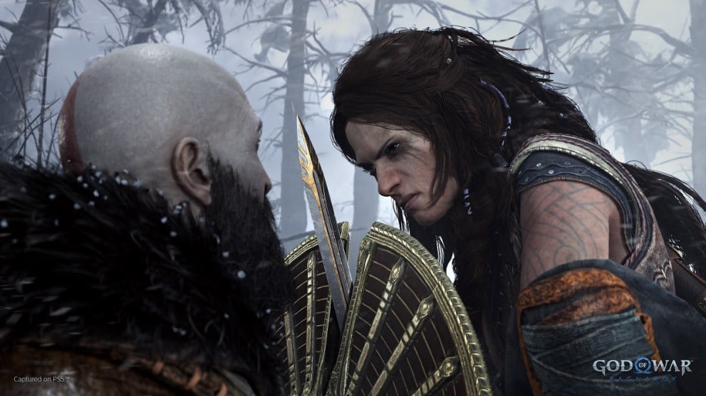 Freya and Kratos in God of War Ragnarok