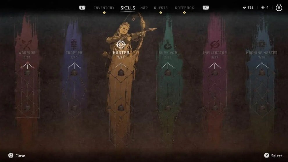 Skill tree in Horizon Forbidden West