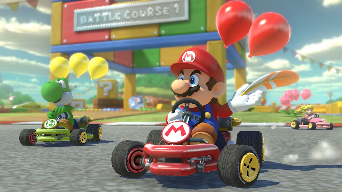 mario kart 8 deluxe battle mode mario and yoshi