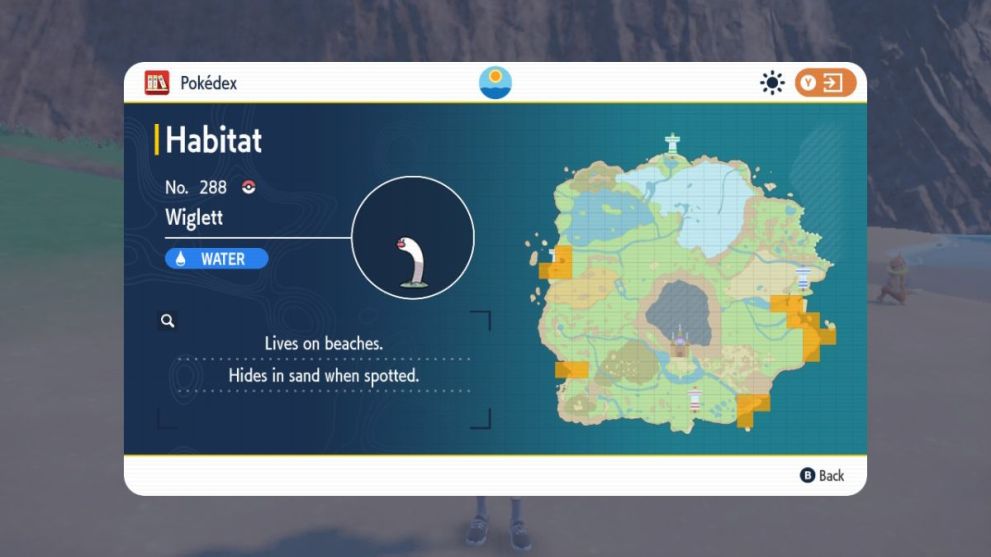 Wiglett's location in Pokemon Scarlet and Violet