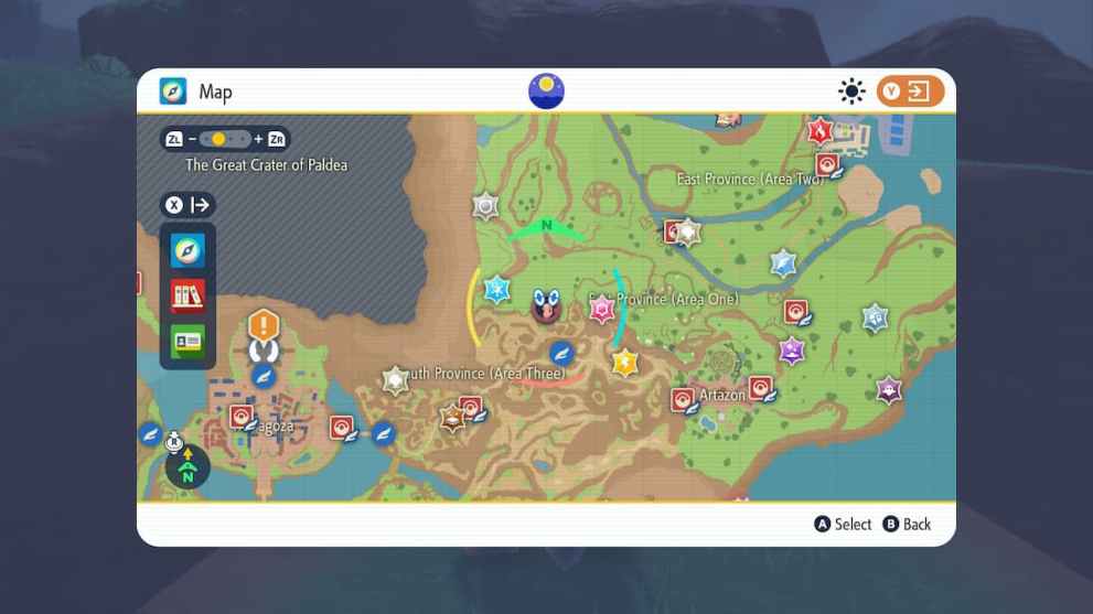 East Province (Area One) and South Province (Area Three) in Pokemon Scarlet and Violet