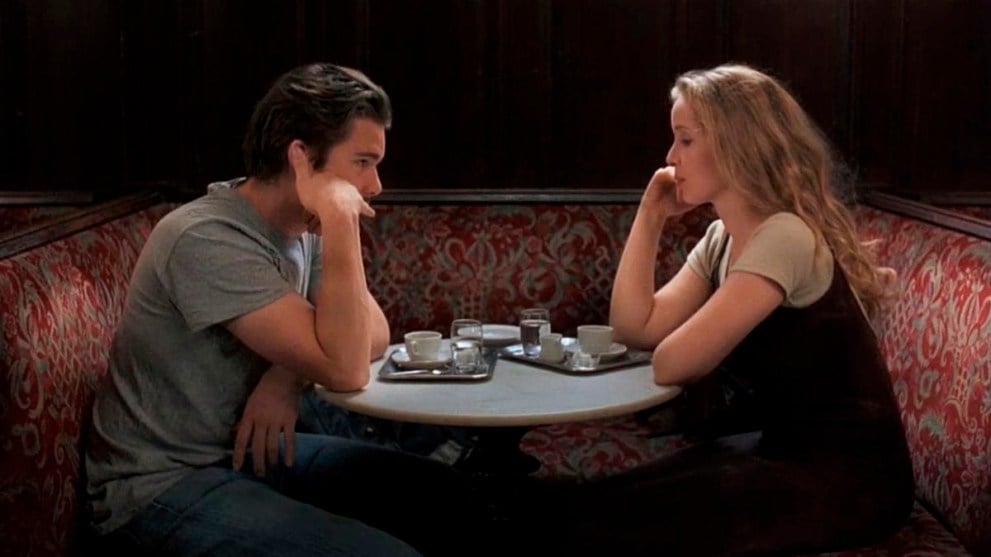 Ethan Hawke and Julie Delpy in Before Sunrise