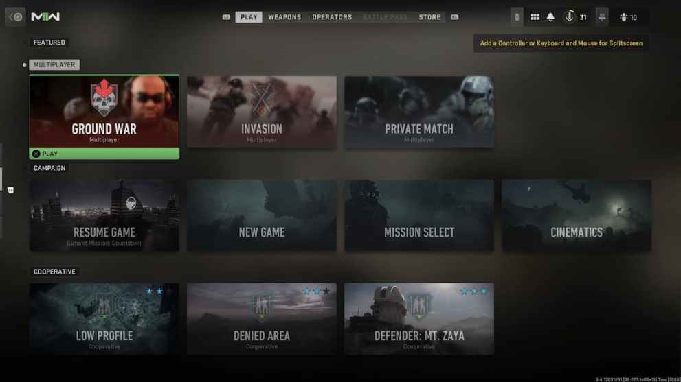 CoD: MW2 user interface 