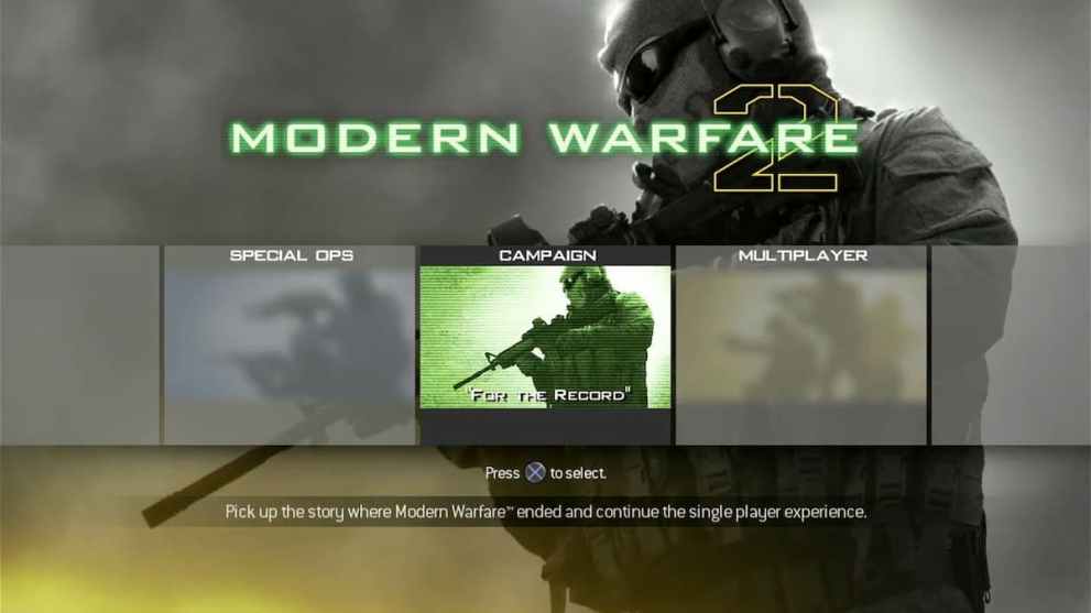 Call of Duty: Modern Warfare 2 (2009) user interface