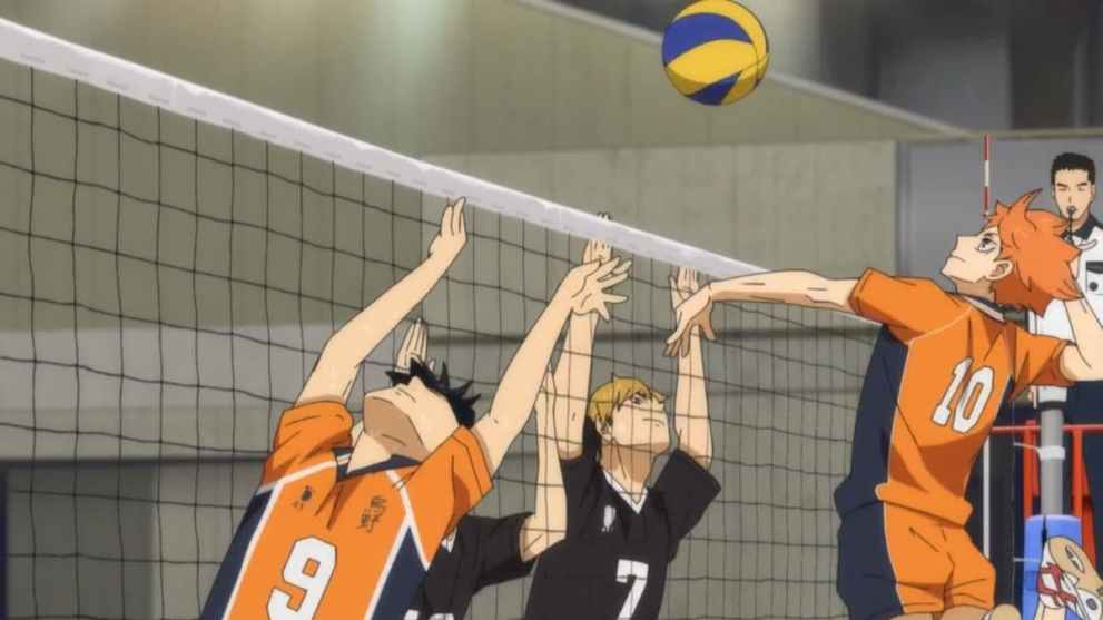 Hinata jumping for Kageyama's Quick