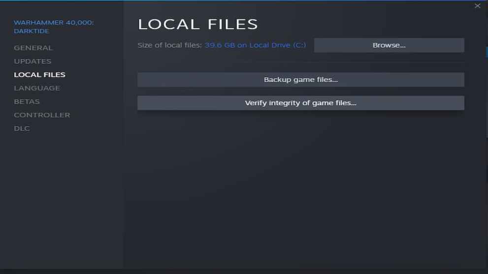 A representation of what the Local Files tab looks like.