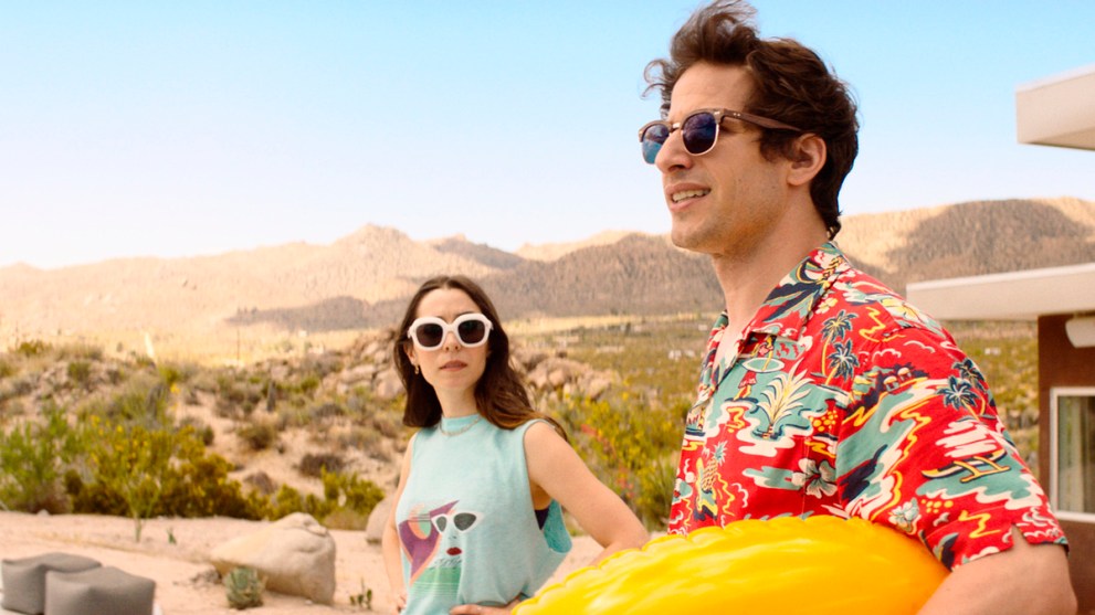 Andy Samberg and Cristin Milioti in Palm Springs