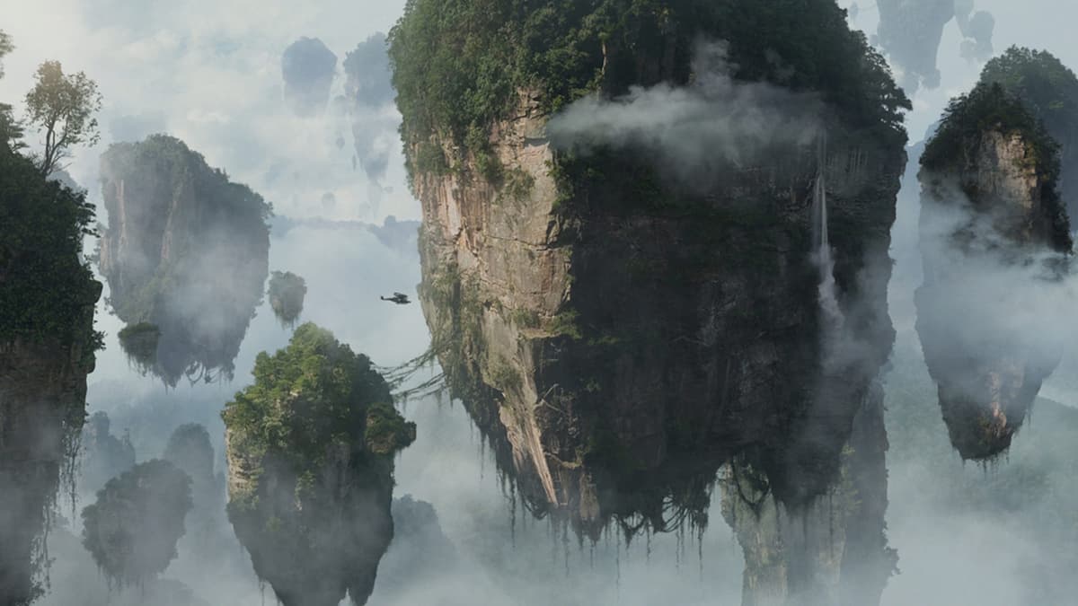 A view of floating rocks on Pandora.