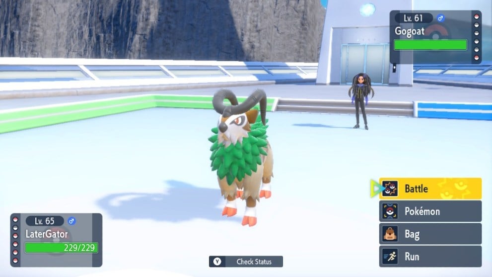 Pokemon Scarlet Gogoat in champion battle