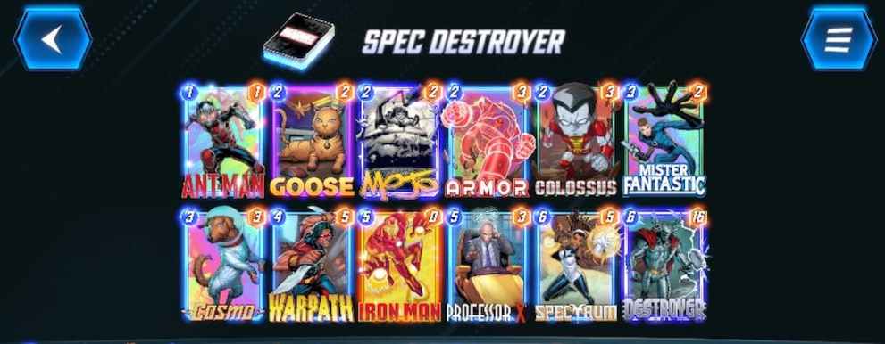 spectrum destroyer deck in marvel snap