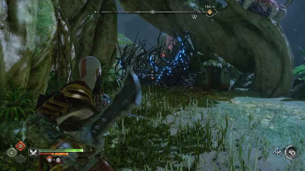 blue vines in God of War Ragnarok