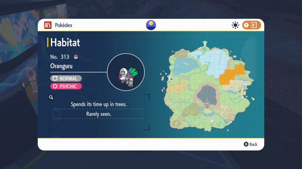 Oranguru location in Pokemon Scarlet & Violet