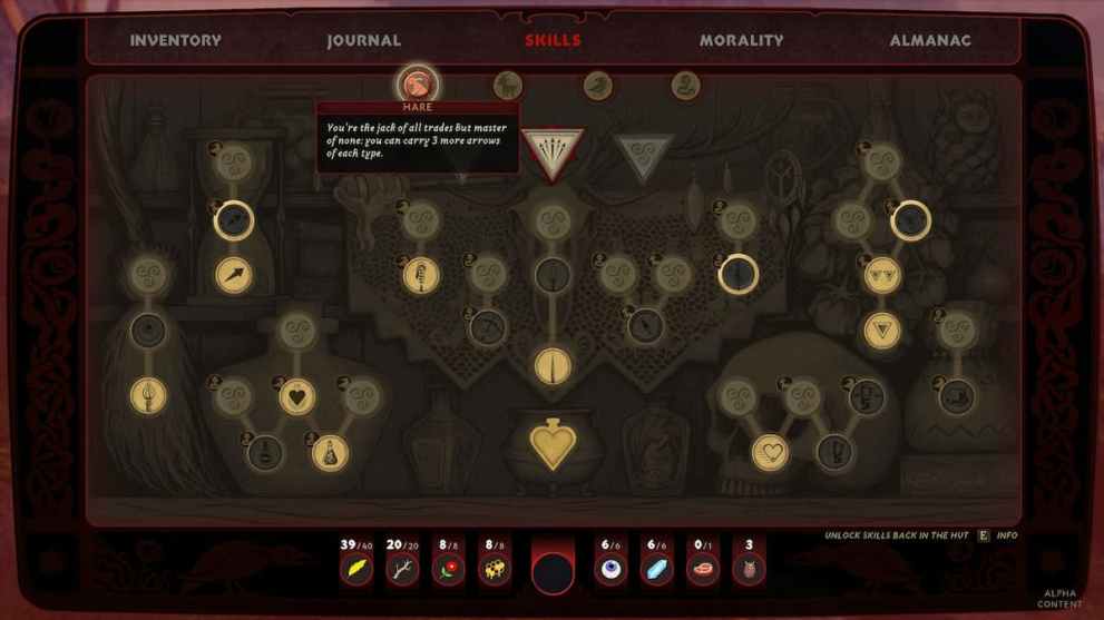 The skill tree in Blacktail is key to making progress against the game's beasts and bosses.