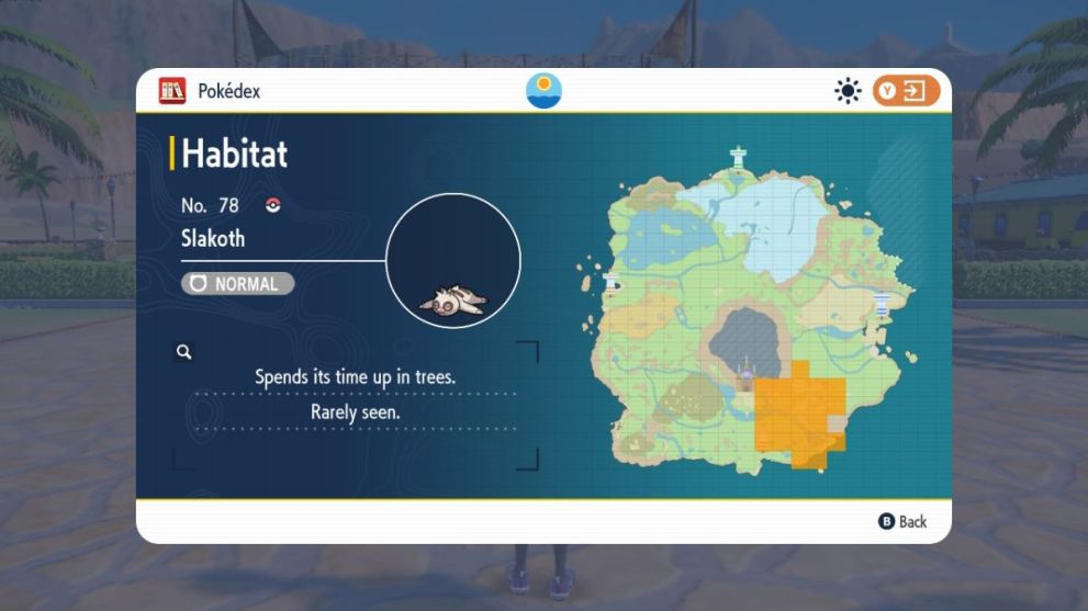 Slakoth's location in Pokemon Scarlet & Violet