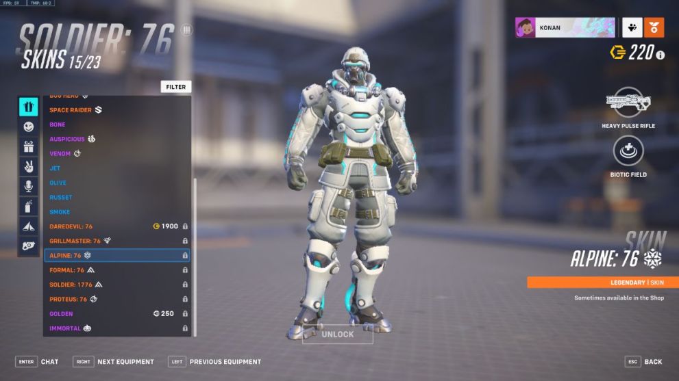 Soldier: 76'S Alpine 76 skin in Overwatch