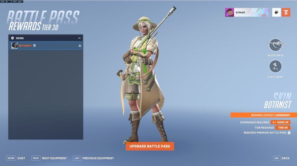 Ana's Botanist skin in OW2.