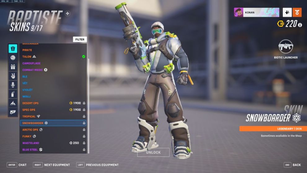 Baptiste's Snowboarder skin in Overwatch 2