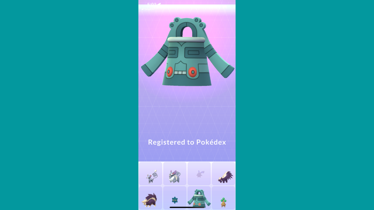 Bronzong in the Pokemon Go Pokedex.