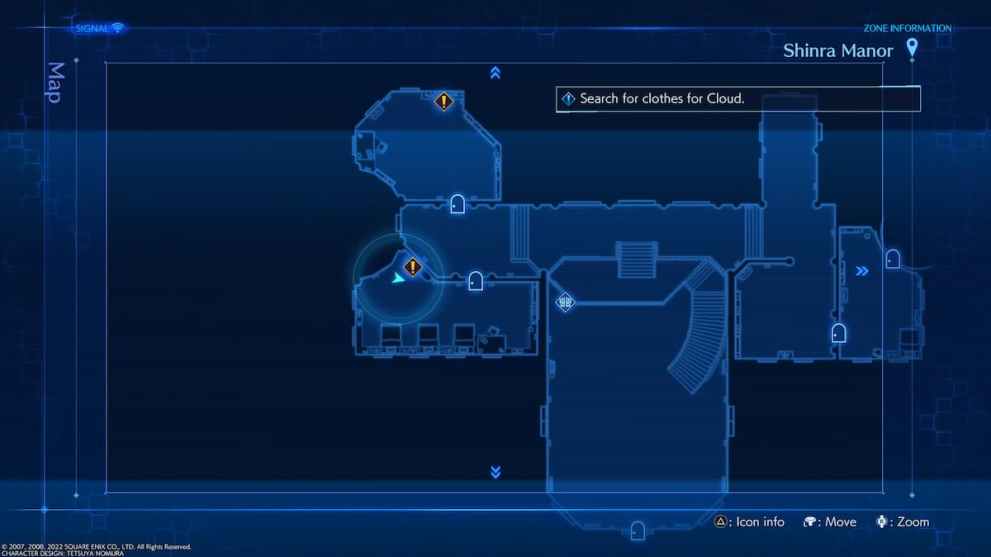 wardrobe location in crisis core