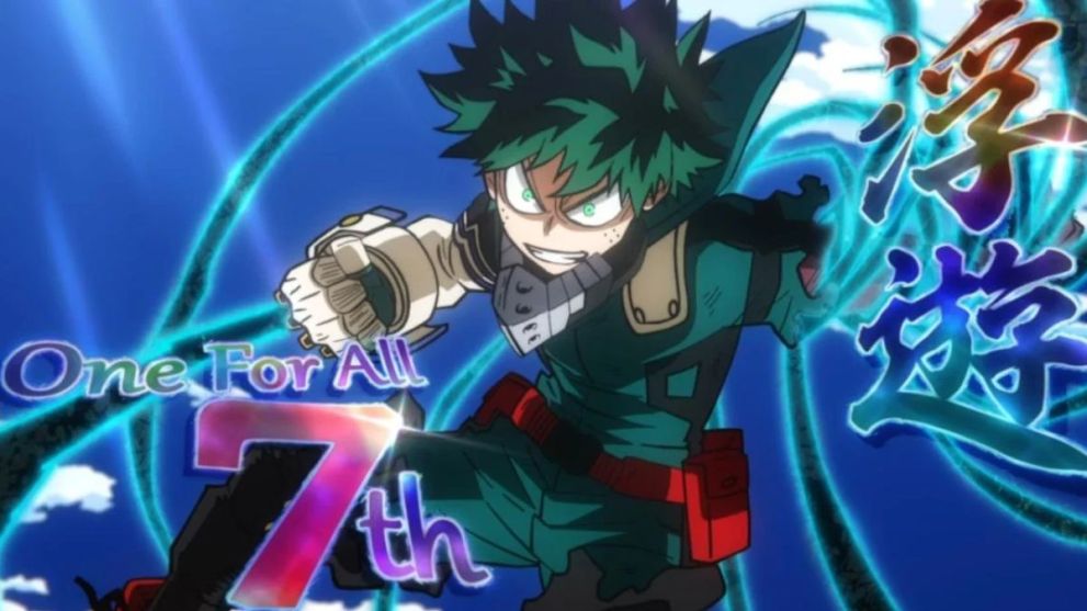 Deku using Float and Black Whip