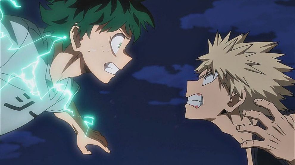 Deku vs Bakugo in My Hero Academia