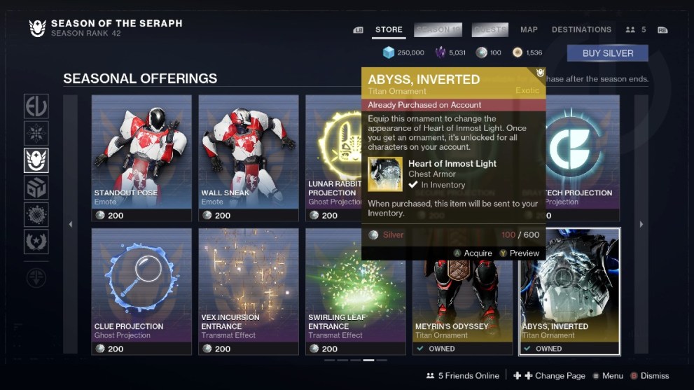 Destiny 2 Eververse Store